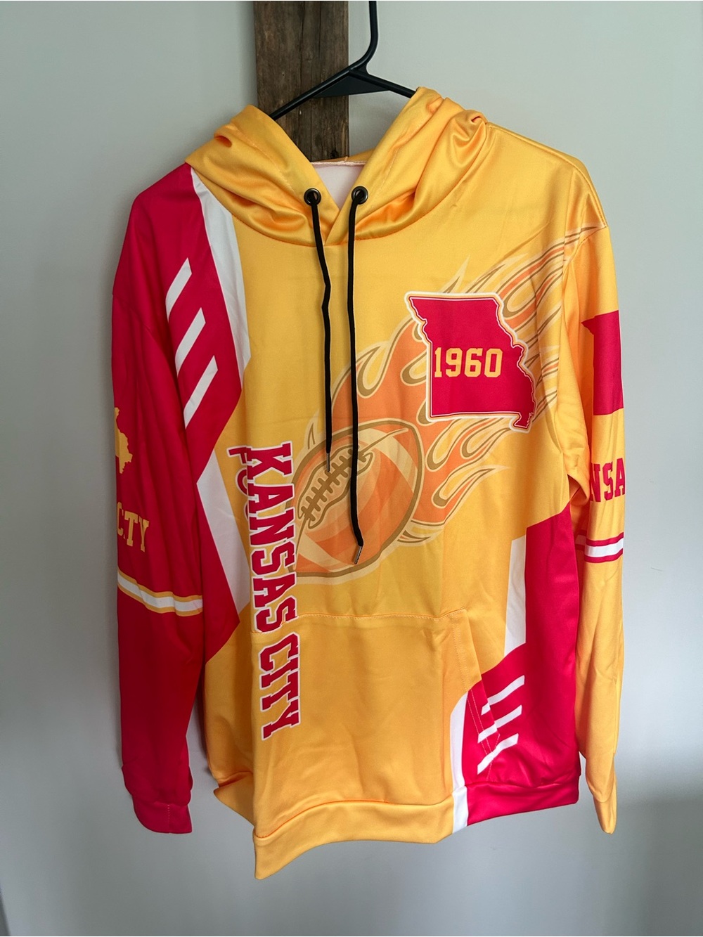 Kansas City Yellow & Red Football Hoodie